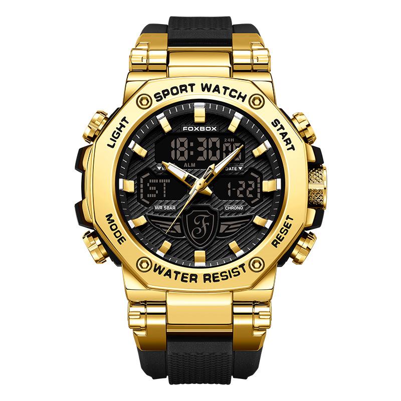 FOXBOX FB0062 Famous Boys Digital Watch Hot Sale Silicone Strap Waterproofing Double Display In Stock Business Watch Factory