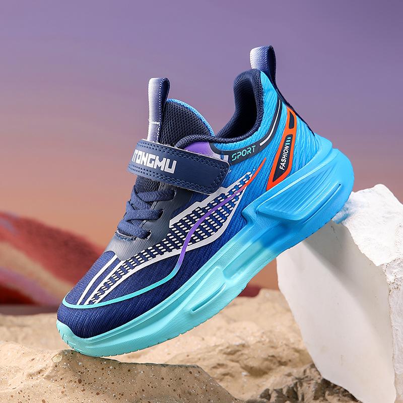Children's summer breathable sports shoes mesh convenient Velcro casual shoes medium and large children and students soft-soled running shoes