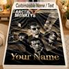 Flannel BlanketArctic Monkeys Custom Name Text Personalized Soft Warm Throw Blanket Home Decor Gift