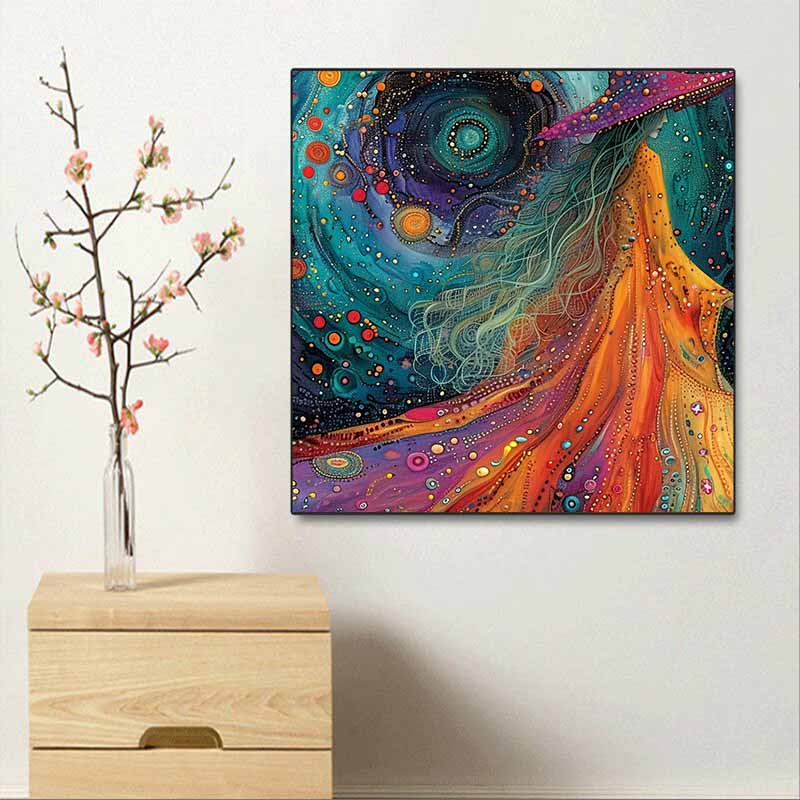 New Arrival 5D DIY Full Circle Diamond Painting "The Witch and the Starry Sky" Embroidery Cross Stitch Home Decor Gift