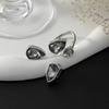SHIXIN Fashion Acrylic Rhinestone Geometric Ring Stud Earring Set Women Charm Gold Color Finger Rings Daily Wear Jewelry Gifts