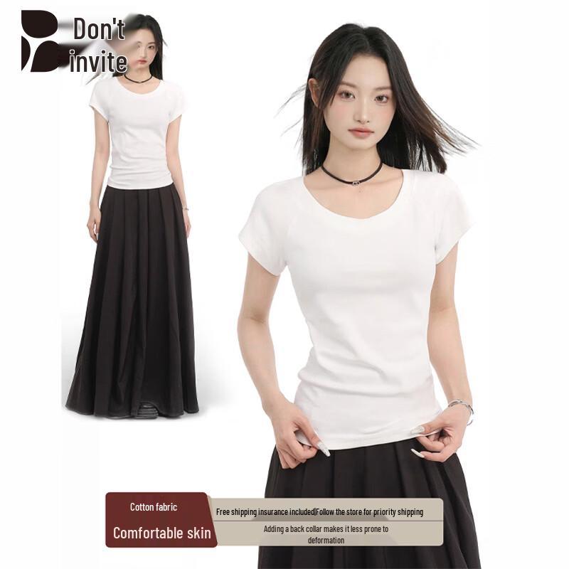 Women s Slim Fit Round Neck Short Sleeve T-Shirt 2XL