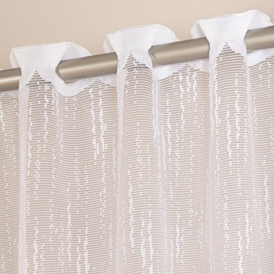 EVA - Ready-made jacquard curtain with a straight hem - 140x250 cm - white