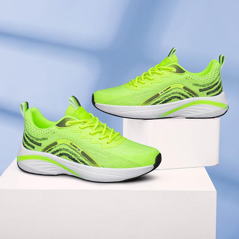 CLOHOO Men's Trendy Knitted Breathable Lightweight Comfy Sneakers For Running Jogging Wear-resistant Non-Slip Casual Sport Shoes