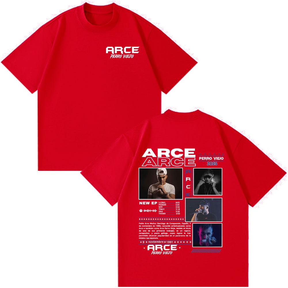 Rapper Arce Perro Viejo Tour Graphics T Shirts Men Women Casual Oversized Tshirts Hiphop Shortsleeved Loose Cotton Tshirts