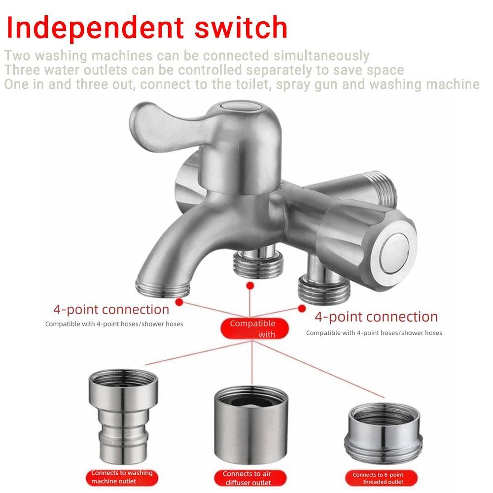 One In Three Out Stainless Steel Faucet with Tape Angle Valve Faucet  Domestic Use