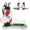 Golf Bag Pen Holder with Clock Card Case Kit for Desk Decoration Golf Gift for Golfer Fans