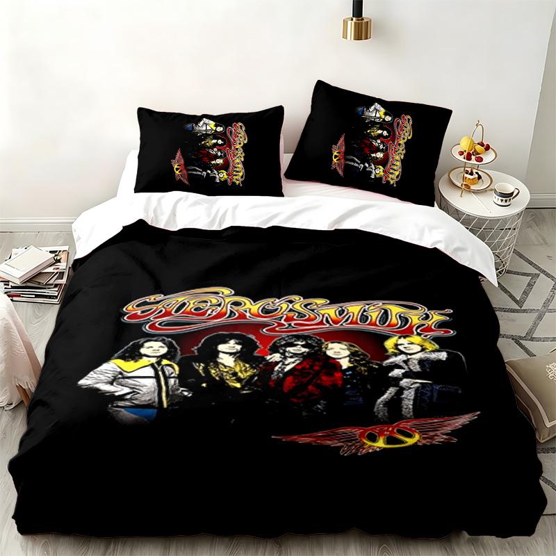 Aerosmith 3pc set Perfect for bedroom use Comfortable bedding set includes a duvet cover and two pillowcases Ideal birthday or Christmas gift