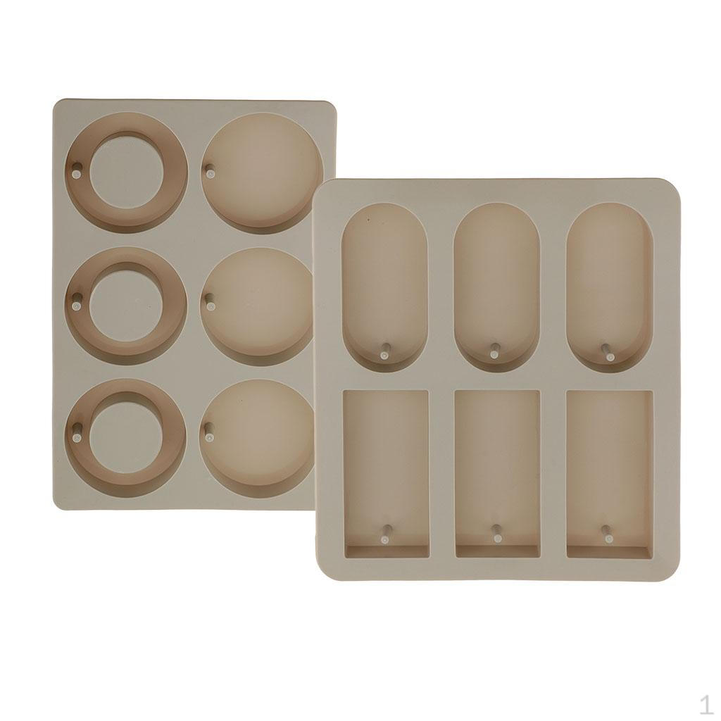 

12 Cavity Round and Rectangle Shapes DIY Soy Candles wax with Silicone Handmade Dried Flowers Soap s