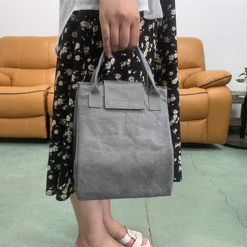 Aluminum Foil Lunch Bag Waterproof Insulated Japanese Bento Box Bag for Work, Reusable Eco-Friendly Dupont Paper Lunch Tote