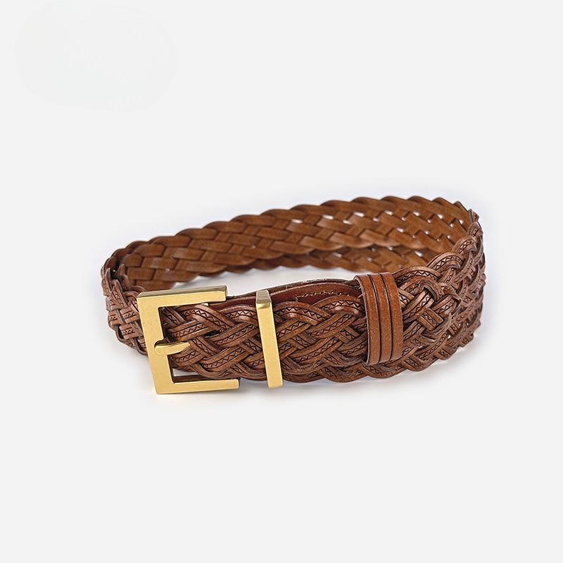 Non-hole Braided Retro Fashion Women's Belt with Casual Pants Jeans Short Skirt Women's Belt