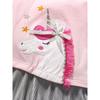 Girl Pink Pleated Dress Baby Short Sleeve Fashionable Skirt Children's Summer Clothing Children's Unicorn Princess Dress