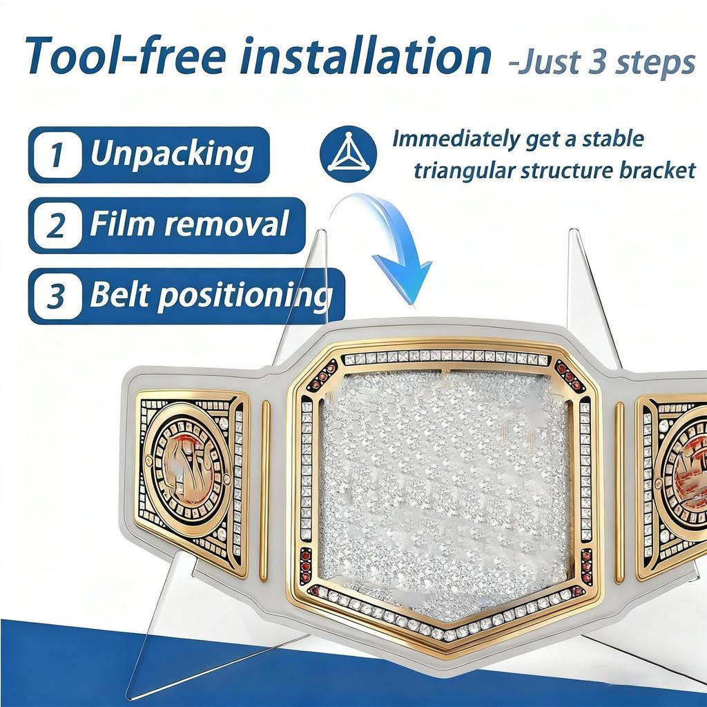 Plate Display Stands Foldable Acrylic Belt Holder Plate Stands for Display for Wrestling Picture Photo Painting Craft Book