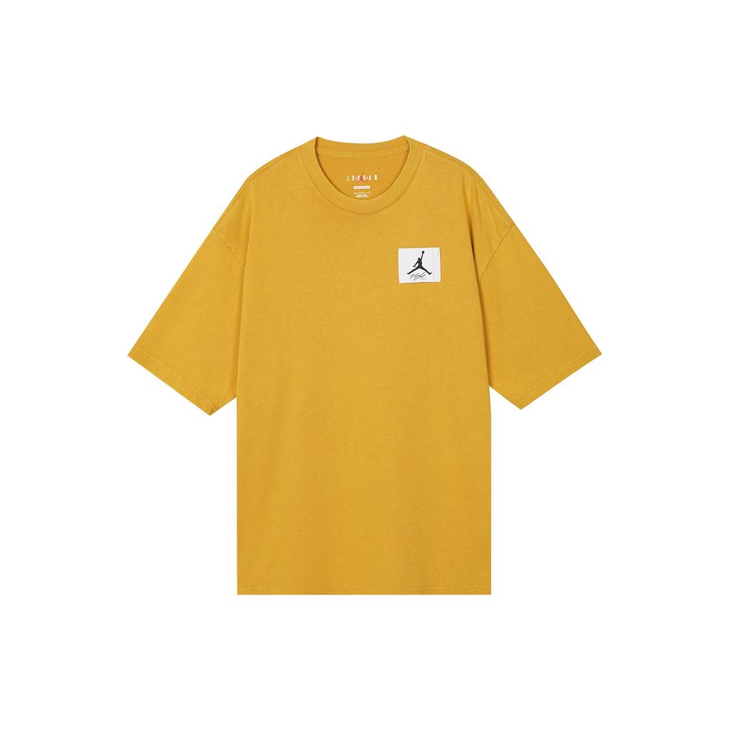 Jordan Logo Print Loose Round Neck Short Sleeve T-Shirt With Drop Shoulders FW22 Men Tops Spicy-Mustard-Yellow DZ0605-712