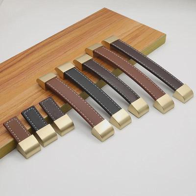 Brauner gebürsteter goldener Ledergriff für Gepäck, Schrank und Kleiderschrank