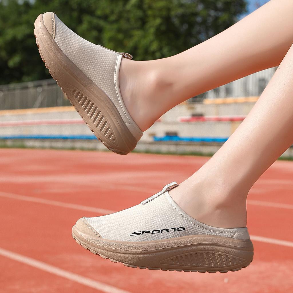 Fashion Women's Slippers 2025 New Personality Half Slippers Fashion Casual Shoes Thick Soled Platform Light Comfortable Anti-slip Shoes