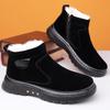 Men's Winter Fleece-Lined Snow Boots with Thick Sole, Non-Slip, Zipper, Cold Protection
