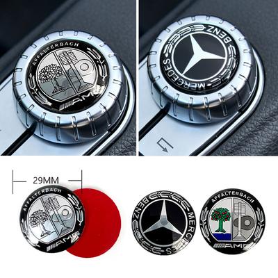 AAVR1 Aluminum 29mm Car Multimedia Knob Badge Stickers for Mercedes Benz W124 W140 W163 W202 W203 W204 W205 CLA CLK CLS GLA GLC