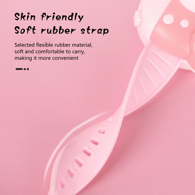 Kawaii Cartoon Kt Cat Wrist Fan Summer Rechargeable Student Children Portable Watch Small Fan Wind Force Usb Fan Kids Gifts