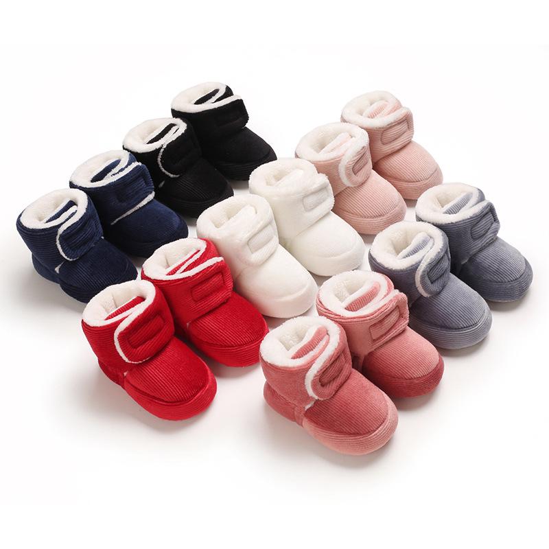 Velvet Snow Boots: Warm Cotton Shoes for 0-1 Year Old Babies, Boys & Girls, with Soft Soles