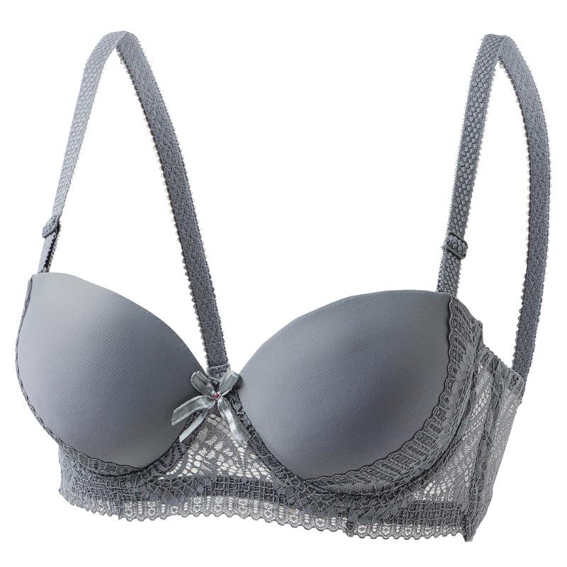 Sexy Lace Smooth Fabric Push-Up Underwire Bra with Anti-Sagging Side Support