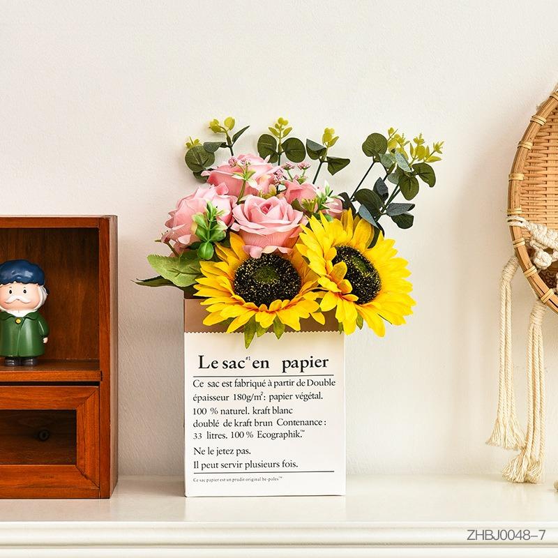 

Sunflower Fake Bouquet, Living Room Dining Table Simulation Flower Ornament, Bedroom Ornament, Wedding Outdoor Photo Props
