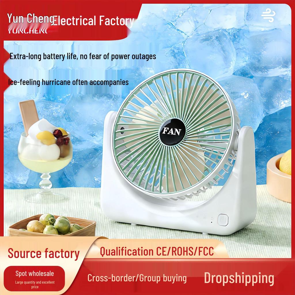 Portable Silent Mini USB Rechargeable Desktop Fan with Strong Wind and U-Shaped Design for Office and Outdoor Use