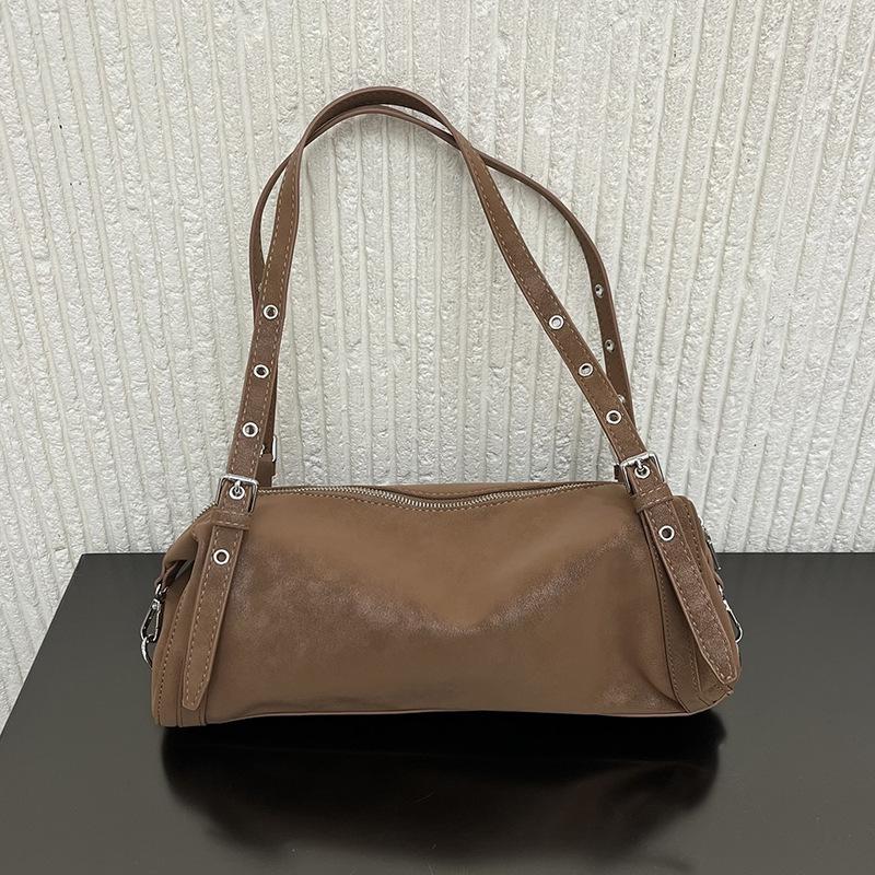 Versatile Tote Bag Underarm Pillow Handbag Commuter Shoulder Bag Simple Bla Retro Sle Casual Handbag for Men And Women