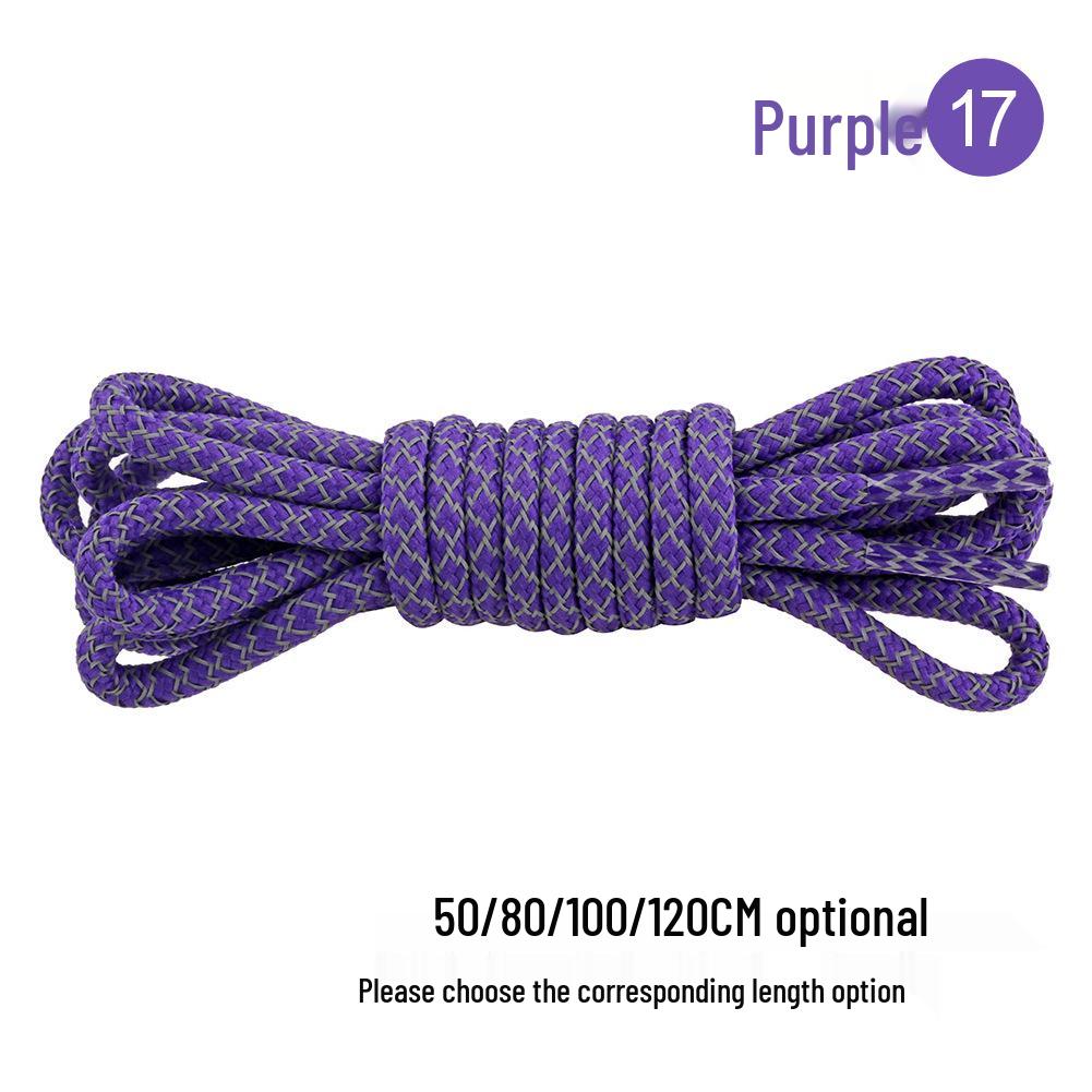 17 Reflective Round Fluorescent Shoelaces for Casual Basketball Shoes