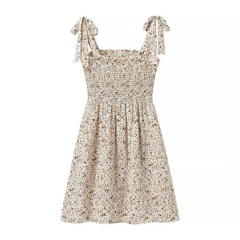 Kaslead New Arrival Women's Clothing Fashion Style Fashion Casual Simple Lace Small Floral Strap Dress