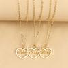 3 PCS BEST FRIENDS Heart Matching Necklace Set Gold Color BFF Necklaces Friendship Jewelry Gifts