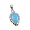 Natural Aqua Chalcedony Gemstone Handmade 925 Solid Silver Pendant 1.50" E7f07