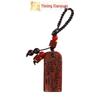 Sandalwood Carving Peace Keychain: Ancient Style Wooden Pendant for Bags & Keys