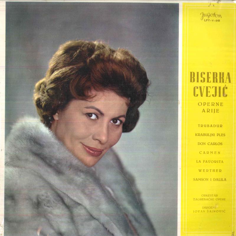 

LP Record BISERKA CVEJIC, JOVAN SAJNOVIC, ORK - Operne Arije LPYV648 YUGOTON 1971 Yugoslavia Classical Used