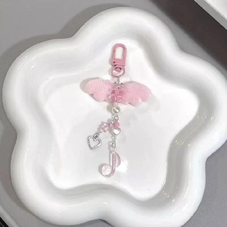 Heart Star Beaded Keychain Pendant Cute Decoration Pendant Keyring Charm