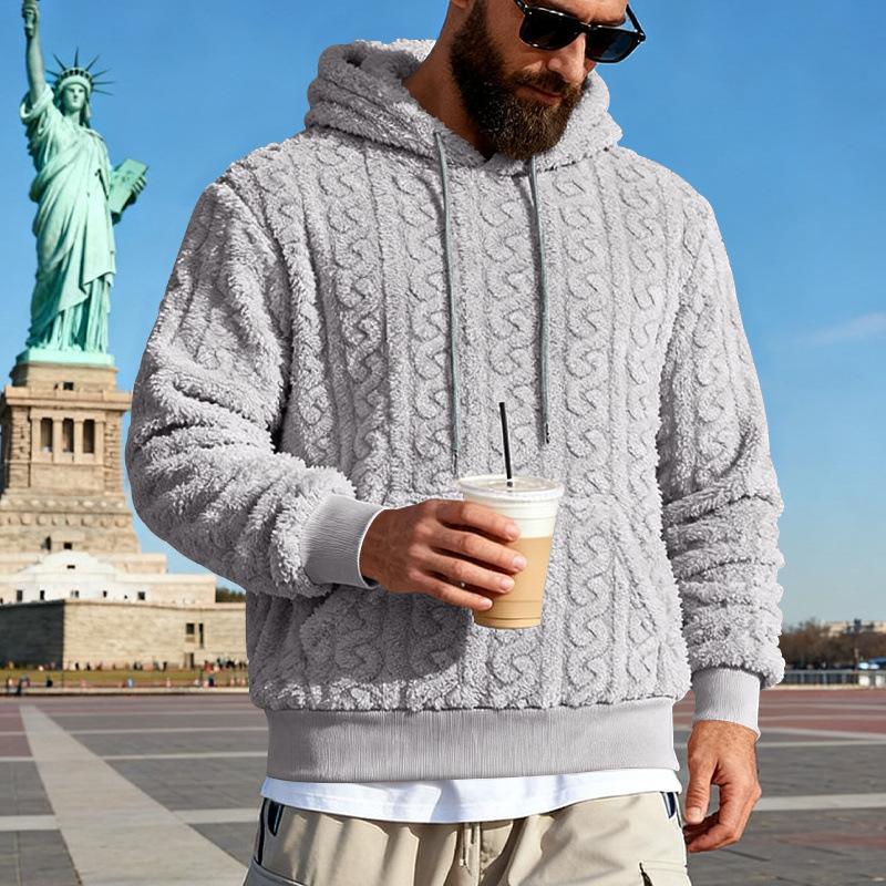 2025 Autumn and Winter New Style Simple Solid Color Fashionable Pocket Casual Versatile Hooded Sweatshirt