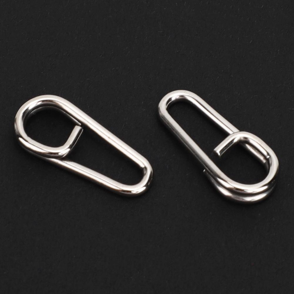 50PCS Powerful Oval Stainless Steel Fishing Clips Snaps Connector Interlock Accessories