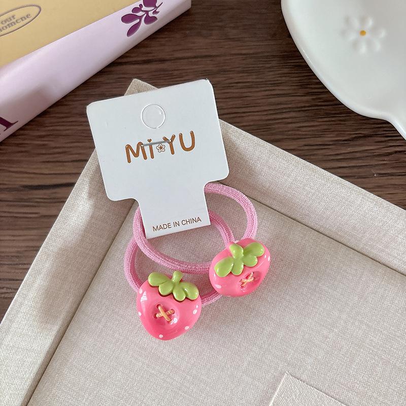Cute Cartoon Children's Fruit Elastic Band, Girls' Summer Braided Hair, Candy-colored Hair Tie and Hair Band, Princess Hair Tie and Hair Accessory