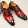 Mode Neue Herren Business Lederschuhe Mode Sommer Schnürschuhe Rot Schwarz Handgeschnitzt Hochzeitsschuhe Jubiläum Büro Oxford Schuhe