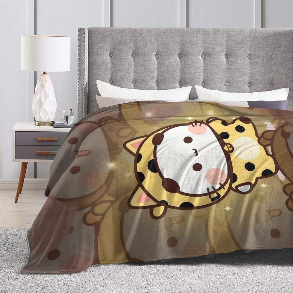 Cartoon Panda Bubu Dudu Blanket Fleece Spring Autumn  Portable Super Warm Throw Blanket for Sofa Couch Quilt