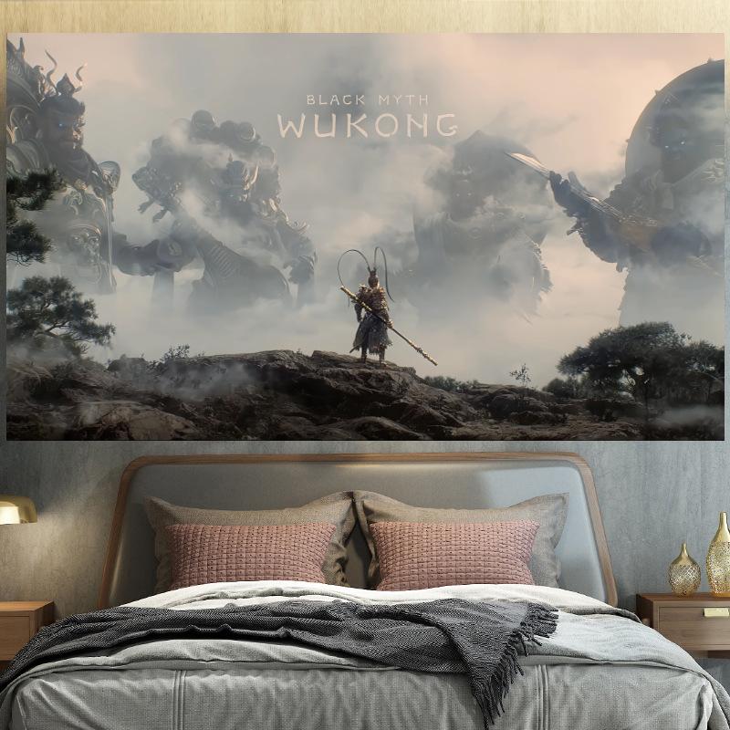 Neues Black Myth Wukong Spiel Wandteppich dekoratives Gemälde HD Wandmalerei Heimhintergrundbild Wandtuch Hängetuch