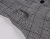 Retro Women's Plaid Dress with Turn-Down Collar, Short Sleeves, Single-Breasted Design, and Pockets in Hepburn Style.