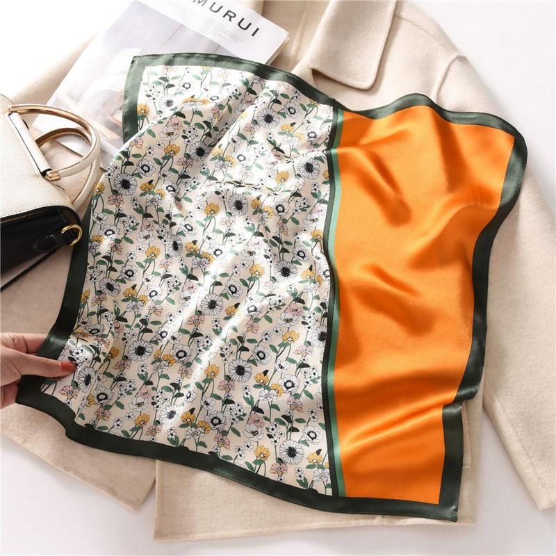 53x53cm 100% Maulbeerseide Schal Luxus Quadratisches Haarband Elegantes Kopftuch Halstuch Sonnenschutz Schal für Damen