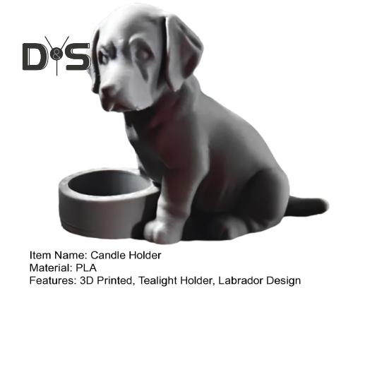 Labrador Candle Holder 3D Printed Puppy Sculpture Reusable Tealight Candle Holder for Festivals Parties Home Decor Labrador Lover Gift
