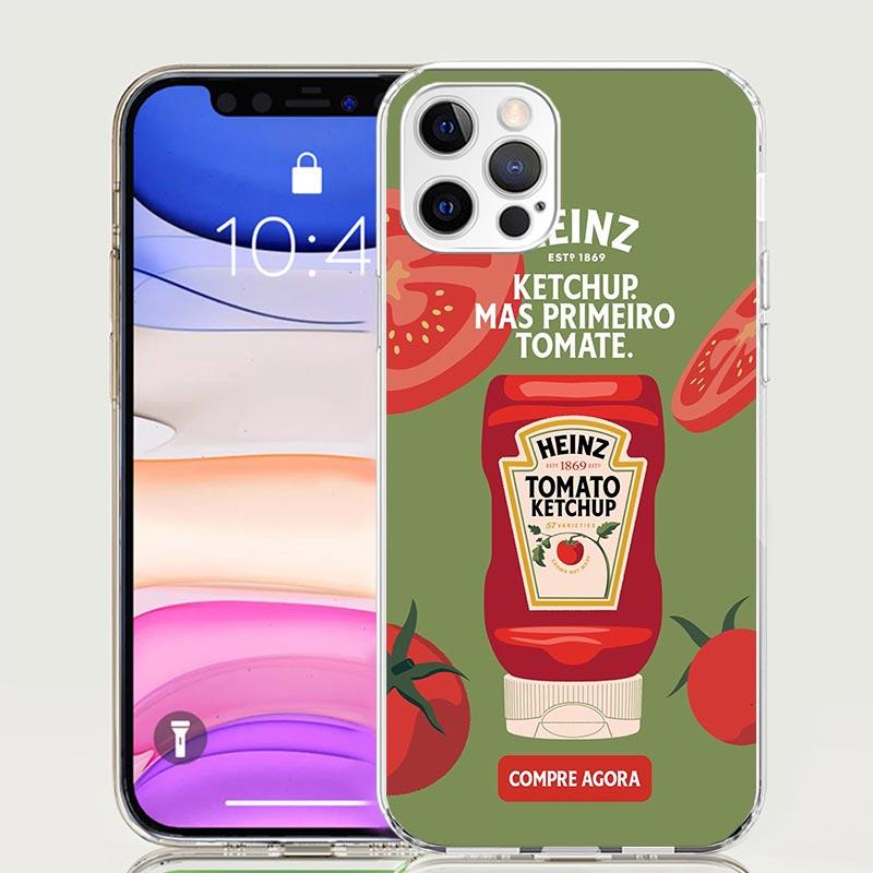 Lamb Heinz Tomato Ketchup Phone Case For iPhone 18 17 Air 16 15 Plus 11 14 Pro Max 13 Mini 12 7 8 + SE Pattern Art Customized Cover