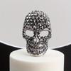 Black Rhinestone Skull Brooch, Gothic Punk Statement Pin for Halloween & Daily Wear