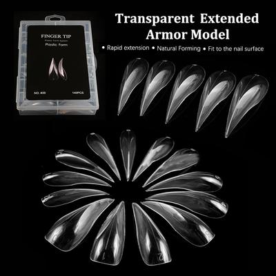 140Pcs/Box Curved Stiletto 3D Eagle Claw Nail Dual Forms For Poly Nail Gel Extension Of Hawk Sculptural Nails Full Cover Molds