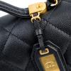 Chanel Classic Diamond Quilted Embossed Cowhide Leather Top Handle Chain Bag, Large Tofu Shoulder Crossbody Handbag For Women Black