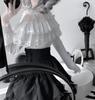 EDREES Long Sleeve Round Neck Lace Ruffle Cute Mori Girl Top with Lolita Harajuku Winter Long Women's Blouse, Princess-Style Bow, Detachable, Style,