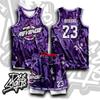 Ensemble short et débardeur de basketball pour homme violet sublimation séchage rapide